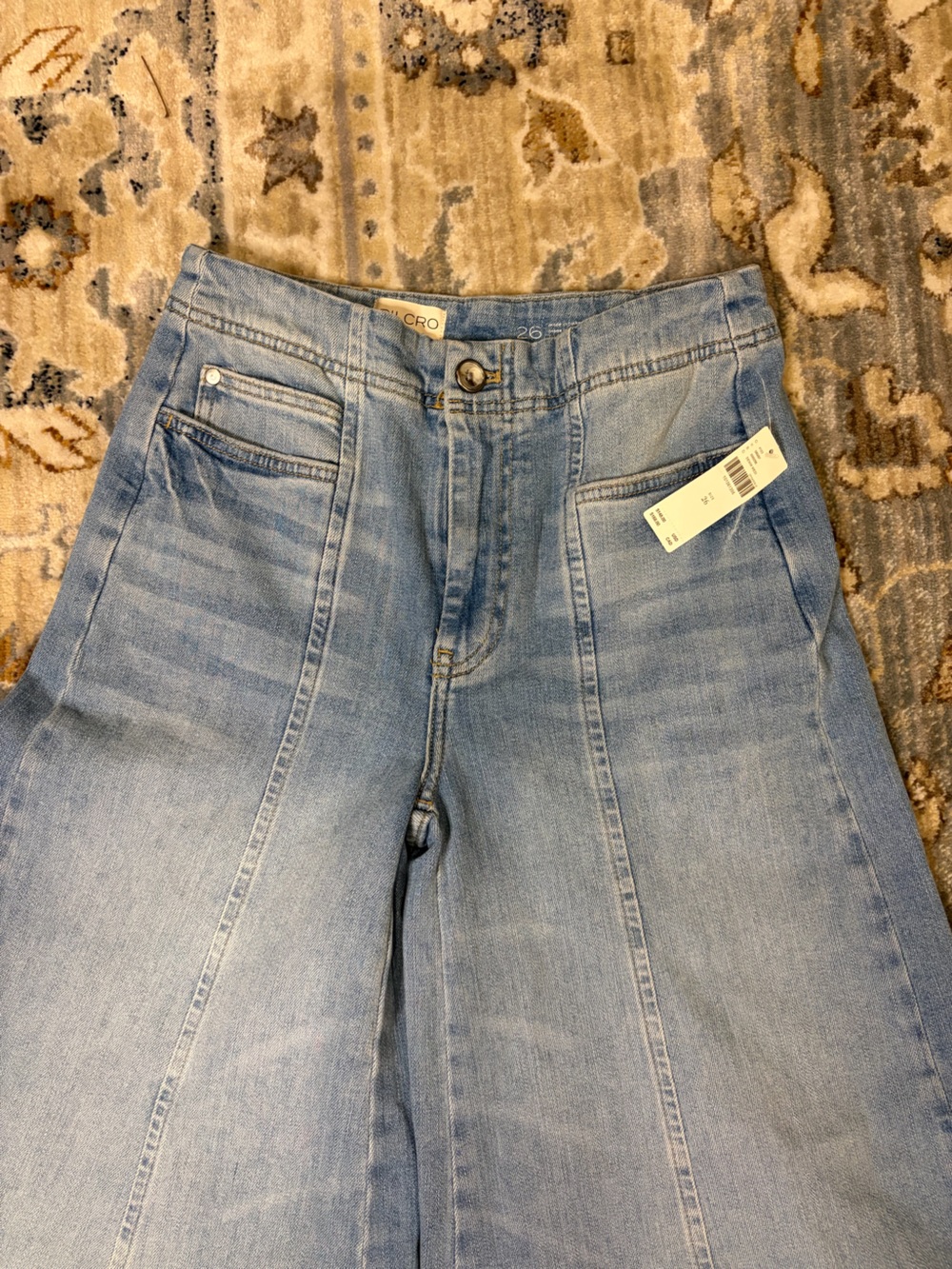 Pilcro Light Blue High-Rise Wide-Leg Jeans - Picture 5 of 8